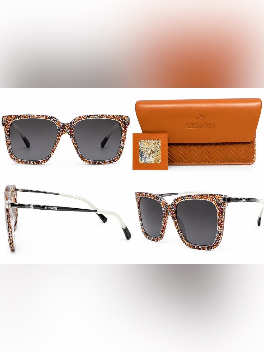 Missoni Multicolor Mosaic Square Sunglasses